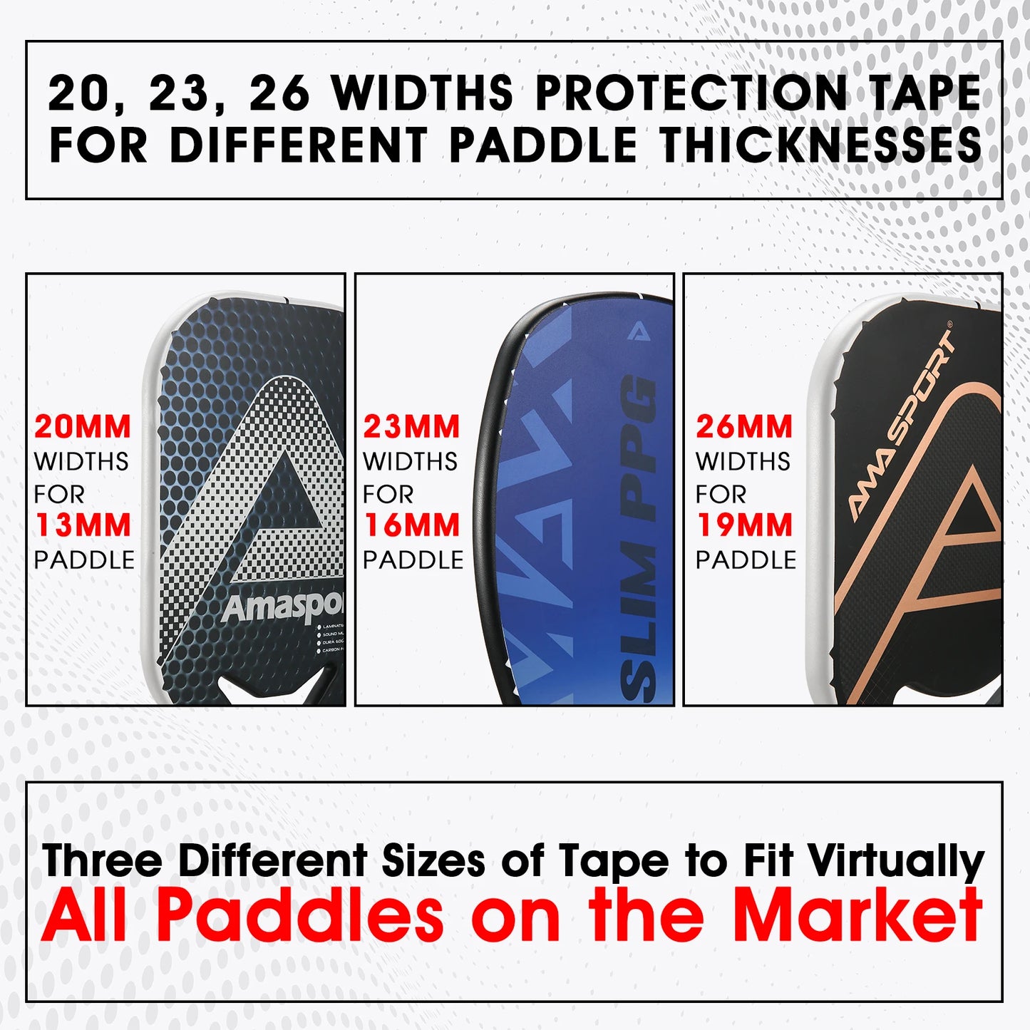 AMA SPORT Pickleball Edge Guard 13/16/19mm Tape
