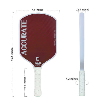 JUCIAO Thermoformed Unibody Kevlar Pickleball Paddle With High Grit & Spin Surface 16MM