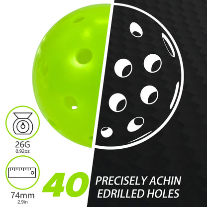 Juciao Competition Ball 40 Hole Outdoor Pickleball Balls Lime Green Pickleballs